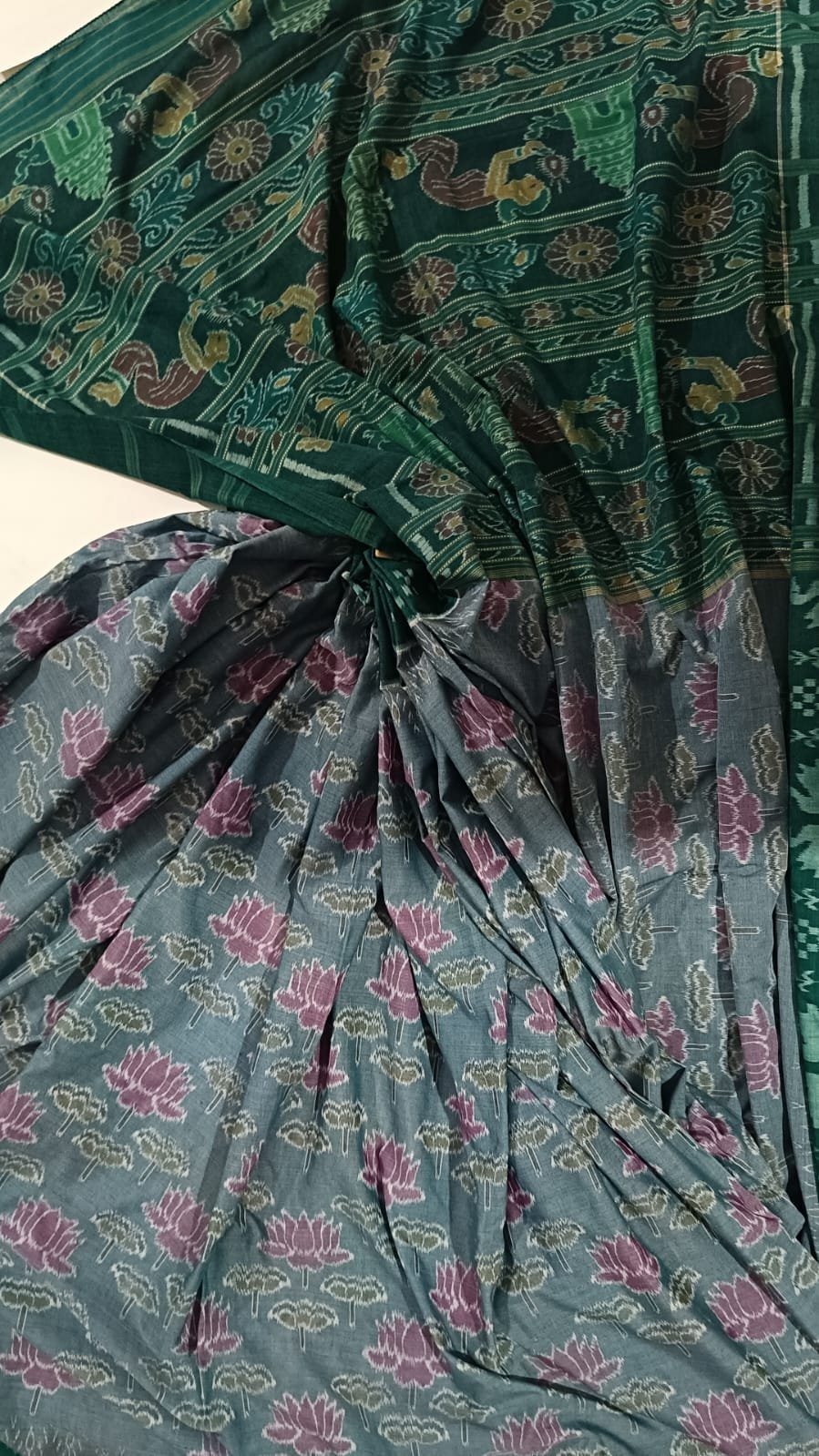 ikat woven cotton saree - Image 3