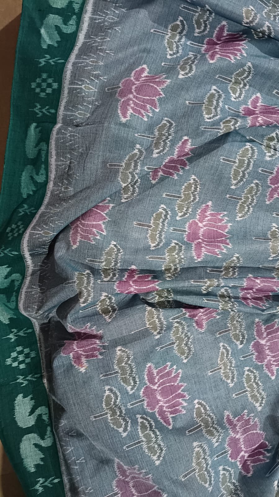 ikat woven cotton saree