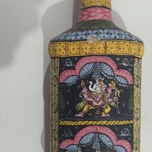 Pata chitra hand painted glass bottle